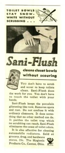  Anuncio Sani-Flush 1934 The Hygenic Products Co. Canton, Ohio - Imagen 1 de 1