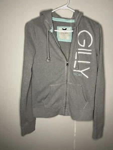 Gilly Hicks Hollister Vintage Y2K Hoodie Soft Cotton Sweater Blue Size S Zip Up - Picture 1 of 3