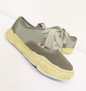 Zapatilla deportiva Maison Mihara Yasuhiro Baker suela baja OG lona teñida - verde Reino Unido 9 UE 43 - Imagen 1 de 18