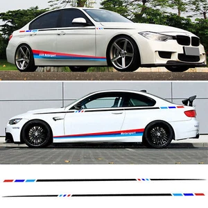 M Power Tri Color Sticker Side Skirt Decal for BMW 1 3 4 5 6 7 M3 M5 M6 X1 X3 X5 - Picture 1 of 5