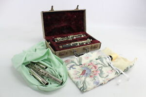 3 x Assorted Vintage Woodwind Instruments Inc Selmer Flute w/ Case Etc