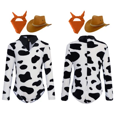 Girls Halloween Christmas Carnival Festival Bodysuits with Hat and Bandanna - Image 1 of 3