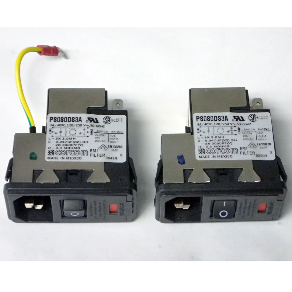 LOT OF 2 CORCOM PSOSODS3A EMI  FILTER C/W POWER SWITCH 10A 250V - Image 1 of 1