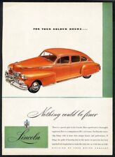 1946 LINCOLN Car Auto Ad Orange Four Door Sedan