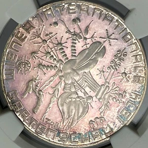 AUSTRIA. 1974, 50 Schilling, Silver - NGC PF67 - Vienna Flower Show, 🌈  Toned - Picture 1 of 9
