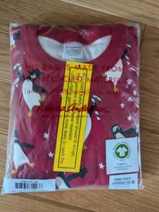 NWT Hanna Andersson Christmas Penguins Long John Pajamas Size 150 - Picture 1 of 2