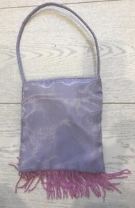 Beautiful Lilac Handbag with zip fastening for girls With Beaded Tassels - Picture 1 of 7