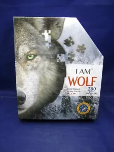 "YO SOY LOBO" 300 PIEZAS ROMPECABEZAS EN FORMA DE CABEZA POR MADD CAP PUZZLES - 14" POR 19" - Imagen 1 de 7
