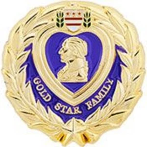 PIN SOLAPA MILITAR MUERTO MIEMBRO DE LA FAMILIA ESTRELLA DORADA CORAZÓN PÚRPURA  - Imagen 1 de 1