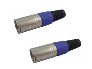 2er Pack XLR Stecker 3 Pin Stecker Audio Stecker Schwarz Blau Metall - Bild 1 von 4