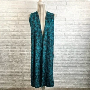 Gilet leggero LulaRoe lungo nero e blu acqua floreale taglia small - Foto 1 di 7