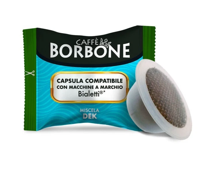 100 Capsule Caffè Borbone Miscela DEK Compatibili BIALETTI DECAFFEINATO DECA