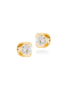 Pendientes plata c/baño oro amarillo Luxenter Mod. Poder E073Y00-Cierre presión - Imagen 1 de 2