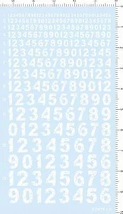 White Different Scale WWII Military FONTS 2-3 Number Model Kit Water Slide Decal - Picture 1 of 1