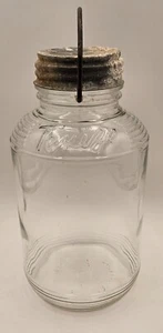 Vintage Texize halbe Gallone Klarglas Glas mit Griff Metall Kugel Deckel - Bild 1 von 13