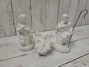 Annette's Ceramics White Glazed Ceramic Nativity Scene Joseph, Mary, Baby Jesus - Picture 1 of 9