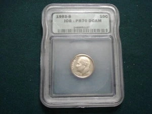 1993 S Roosevelt Silver Dime Proof Coin Vintage ICG PR70 DCAM - Picture 1 of 4