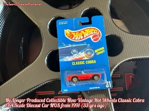 HOT WHEELS CLASSIC COBRA MOVING PART 1:64 DIECAST CAR NOS FRM 1991 FORD SHELBY - Picture 1 of 7