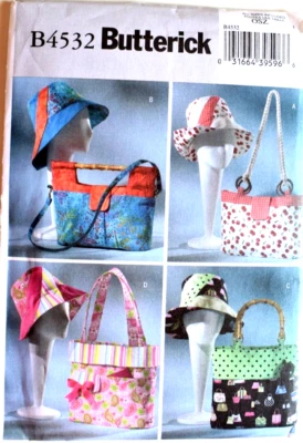 BUTTERICK PATTERN 4532  HATS TOTES  MISSES SIZES  XS SM  MED  LRG  NEW UNCUT FF - Image 1 of 2