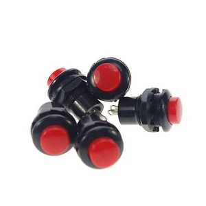 5pcs Red 2 Pin Hole 12mm SPST OFF-(ON) 1A 125VAC NO Momentary Push Button Switch - Picture 1 of 4