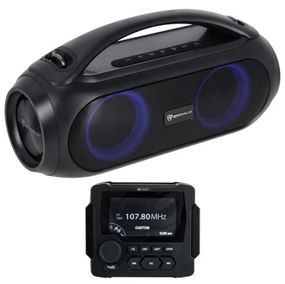 MB Quart GMR-LED Marine Receiver w/Bluetooth/AM/FM/Weather Band/USB+Free Boombox - Image 1 of 4
