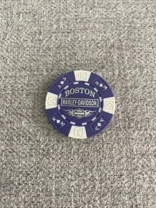 Harley Davidson Poker Chip - Schaeffer’s Harley Davidson Boston, MA (viola) - Foto 1 di 3