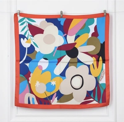 ⭐Luxury Elegant Bandana Square Silky Scarf MULTICOLOR Vibrant Style Floral Soft⭐ - Image 1 of 4