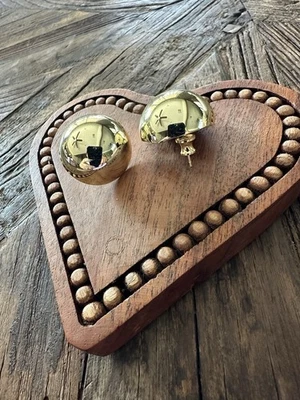 Melinda Maria She’s So Smooth Button Earrings Gold Tone NIP ✨ - Image 1 of 4