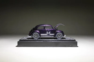 Majorette Volkswagen Beetle Vintage no.64 Purple Rubber Tires 1/64 loose  - Image 1 of 4