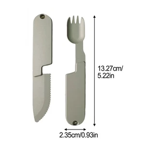 Set Forchetta e Cucchiaio da Campeggio in Acciaio Inox Leggero per una Facile Conservazione - Foto 1 di 26