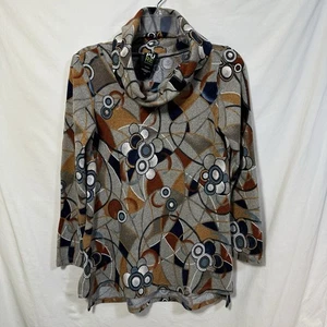 Top donna Pure Essence piccolo astratto testurizzato collo cappuccio urbanologia artsy boho - Foto 1 di 8