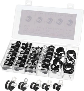 42pcs Cable Clamps Assortment Kit, Stainless Steel Rubber Insulated Clamp - Picture 1 of 5