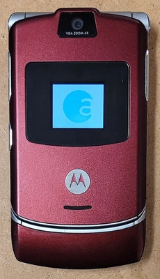 Motorola RAZR V3a - Rojo y Gris (Alltel) Muy Raro CDMA Teléfono Abatible Foto 1 de 4