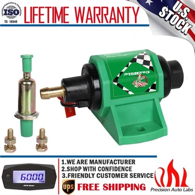 Micro bomba de combustible eléctrica universal 12V en línea diésel 4-7 PSI baja presión 35 GPH Foto 1 de 4