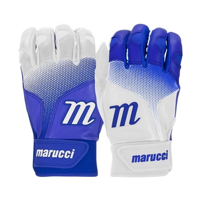 Guantes de bateo de béisbol/softbol Marucci PWR Fade para adultos - blancos/reales - grandes Foto 1 de 3