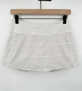 Gonna donna Lululemon Pace Rival regolare bianca 4 vie elasticizzata 13” taglia 4 - Foto 1 di 8