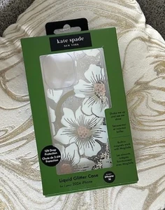 Kate Spade New York IPhone 16 Liquid Glitter Hollyhock Floral Case MagSafe - Picture 1 of 4