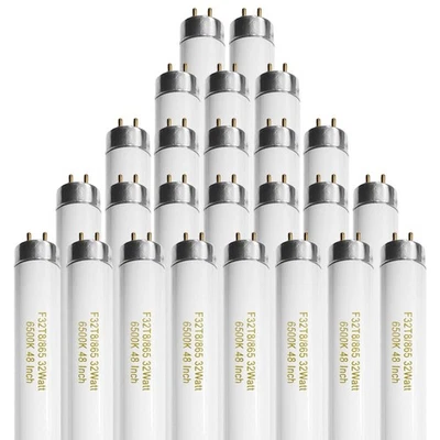 25 Pack T8 Fluorescent Bulbs 4 Ft, F32T8/865 Fluorescent Light Bulb 48 Inch 32W - Image 1 of 4