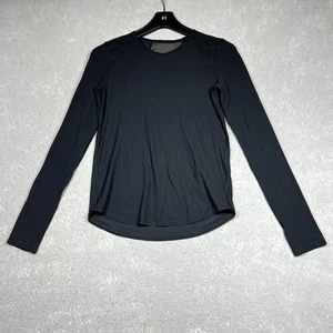 Lululemon Shirt Womens Size 4 Black Long Sleeve Shirt Mesh Black Athleisure - Picture 1 of 11