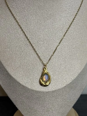 NEW Handmade Gold Opalite Necklace | 18 Inches | Waterproof & Tarnish Resistant - Image 1 of 4
