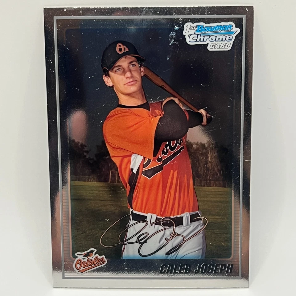 2010 Bowman Prospects Chrome Caleb Joseph 1st RC #55 BAL - Image 1 of 2