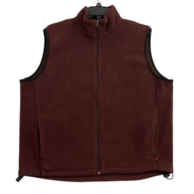 Woolrich Polartec Vest Mens XL Burgundy Performance Fleece Zip Outdoor Wear - Image 1 of 4