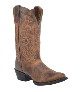 Laredo Cowboy Boots Maddie Embroidered Womens Brown Tan Dress Tan Cowgirl NEW - Foto 1 di 11