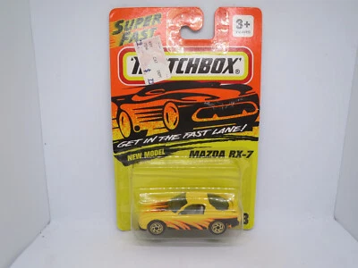 Matchbox Mazda RX-7 Yellow flames gold hubs 1994 FD FD3S Window Box Superfast - Image 1 of 4