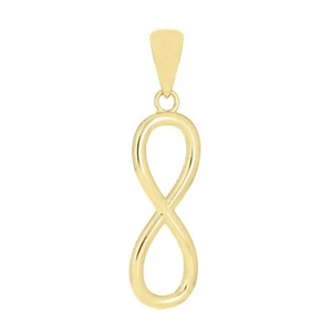 14k Yellow Gold Solid Infinity Charm Pendant 1.2" 2 grams - Picture 1 of 4