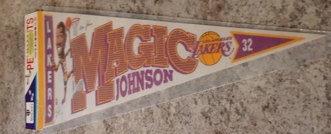 Magic Johnson Los Angeles Lakers Pennant Sticker Discontinued Cover
