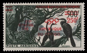 Congo-Brazzaville 1960 - Mi-Nr. 3 ** - MNH - Pájaros / Pájaros - Olimpia Roma - Imagen 1 de 1