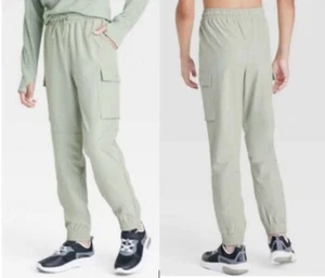 All in Motion Boys' Lined Cargo Pants Light Green Sz XL (14) - Picture 1 of 8