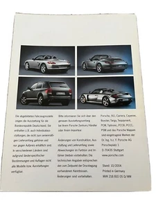 Deutscher Porsche Katalog und Preisblatt 2005 - direkt ab Werk - Bild 1 von 3