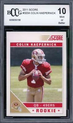 Colin Kaepernick Rookie Card 2011 Score #320A BGS BCCG 10 - Image 1 of 2